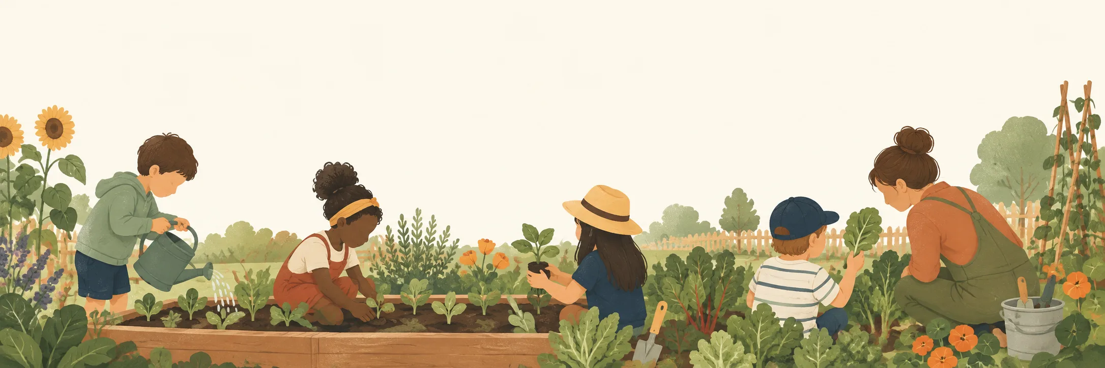 School Garden illustration
